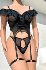 Fırfırlı Seksi Büstiyer Takım Nightlight 3626
