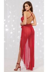 Red Lace Bikini Tulle Skirt Nightgown NightLight 3195