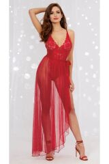 Red Lace Bikini Tulle Skirt Nightgown NightLight 3195