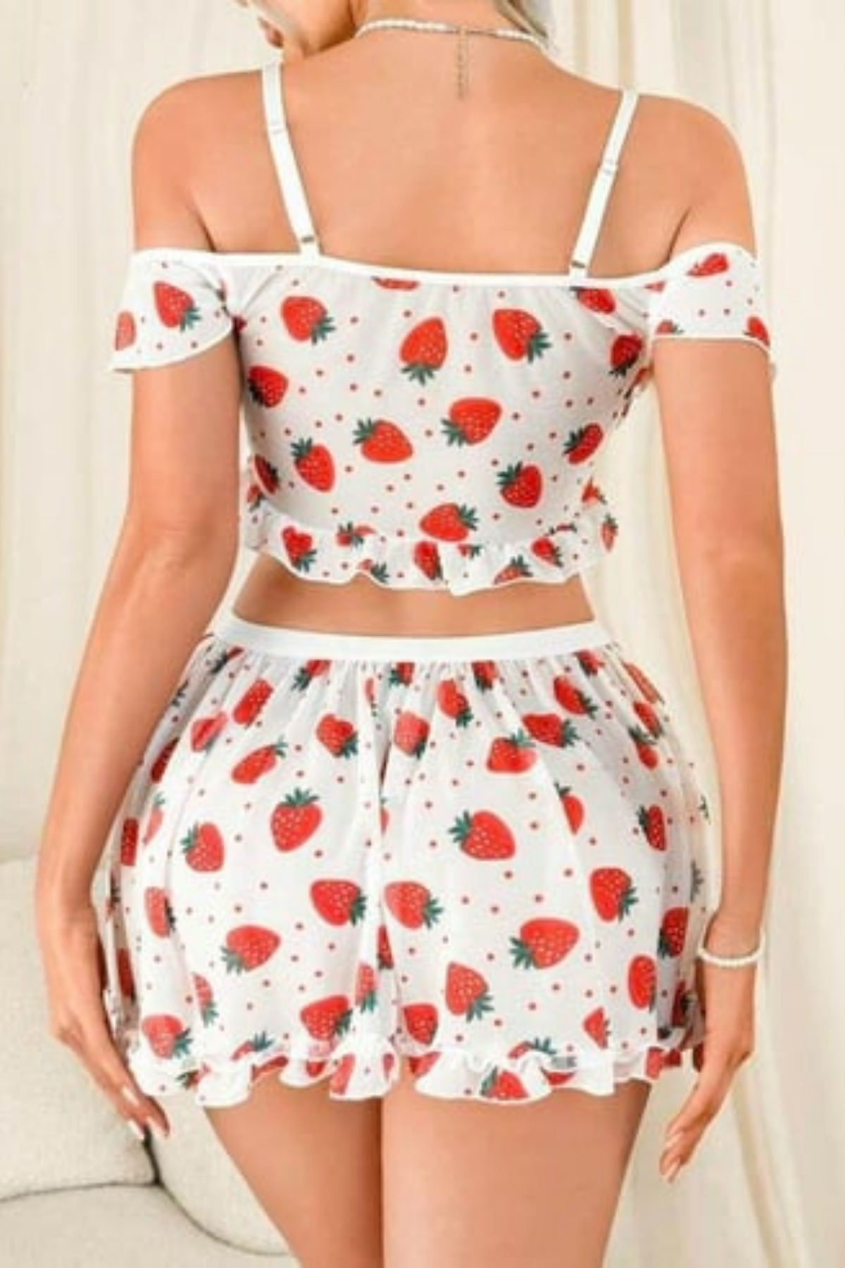 Strawberry Patterned Erotic Skirt Suit NightLight 3734
