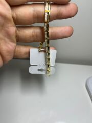 Zirkon Taşlı Gold Link Bileklik