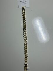 Zirkon Taşlı Gold Kalın Zincir Bileklik