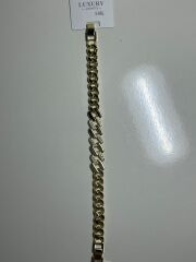 Zirkon Taşlı Gold Kalın Zincir Bileklik