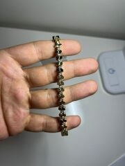 Altıgen Taşlı Gold Bileklik