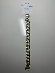 Kalın Zincir Model Zirkon Taş Detaylı Gold Kaplama Kadın Bileklik – Lüks ve Işıltılı Tasarım