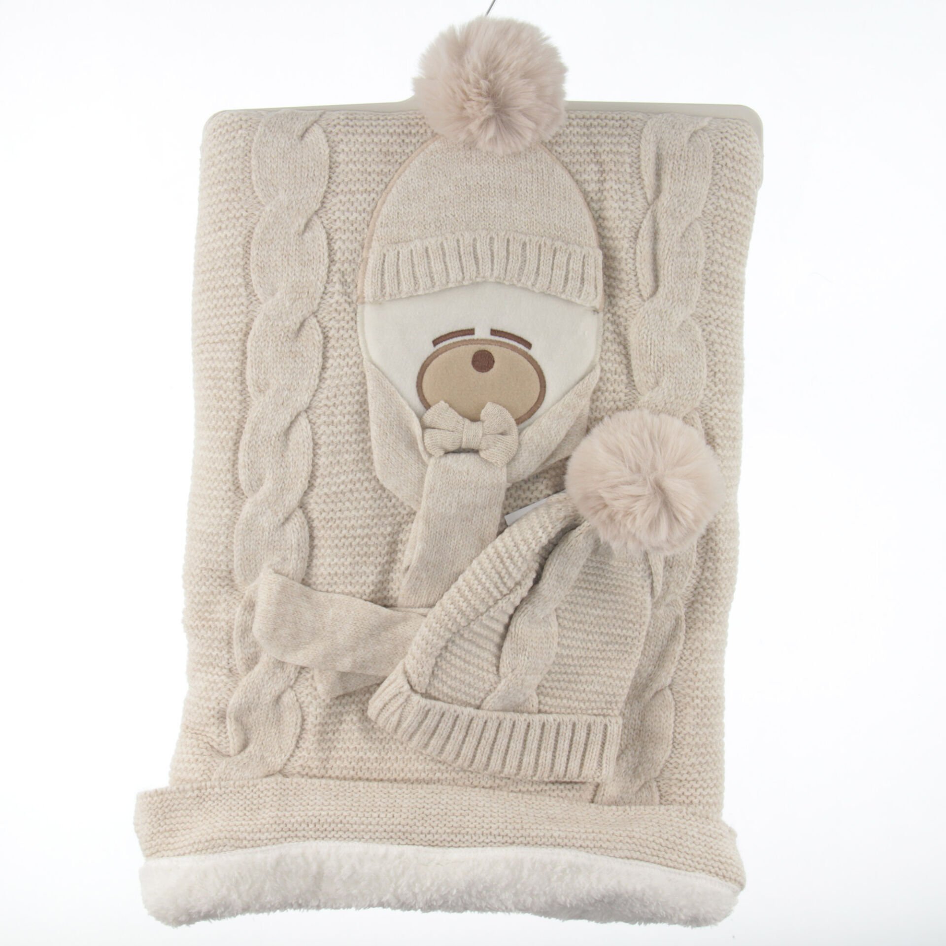 Triko Welsoft Astarlı Battaniye ve Bere Seti lüx