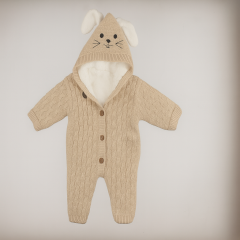 Welsoft Astarlı Tavşan Kulaklı Triko Bebek Tulum