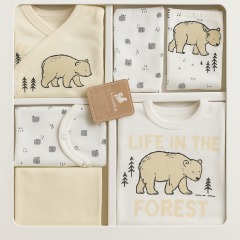 Ayıcık Baskılı 10’lu Yenidoğan Zıbın Seti