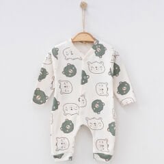 Ayıcık Desenli Kabartmalı Yumuşak Bebek Tulum – 0-3 Ay – 3-6 Ay – 6-9 Ay