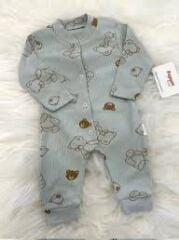 Ayıcık Kabartmalı Yumuşak Bebek Tulum – 0-3 Ay – 3-6 Ay – 6-9 Ay