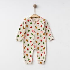 Meyve Desenli Kabartmalı Yumuşak Bebek Tulum – 0-2 Ay – 2-4 Ay – 4-6 Ay