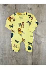 Safari Hayvan Desenli Yumuşak Bebek Tulum – 0-3 Ay – 3-6 Ay – 6-9 Ay