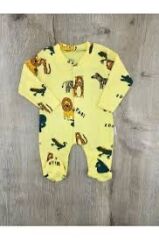Safari Hayvan Desenli Yumuşak Bebek Tulum – 0-3 Ay – 3-6 Ay – 6-9 Ay