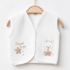 Sweet Hugs Tavşan Nakışlı Unisex Bebek Yeleği – 3-6-912 Ay