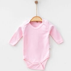 Pamuklu Uzun Kollu Ribana Bebek Body – Çıtçıtlı Kolay Giydirme 3-6-9 AY