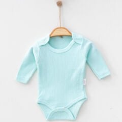 Pamuklu Uzun Kollu Ribana Bebek Body – Çıtçıtlı Kolay Giydirme 3-6-9 AY