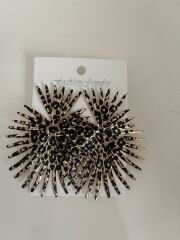 Leopar Desenli Büyük Tasarım Küpe – Gösterişli, Işıltılı, Trend Statement Kadın Küpe