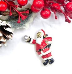 Noel Baba Broşu – Yılbaşı Özel Tasarım Aksesuar