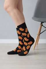 3’lü Desenli Unisex Çorap Seti Pizza Hot Dog Çilek Desenli Soket Çorap 36-40 numara ile uyumludur