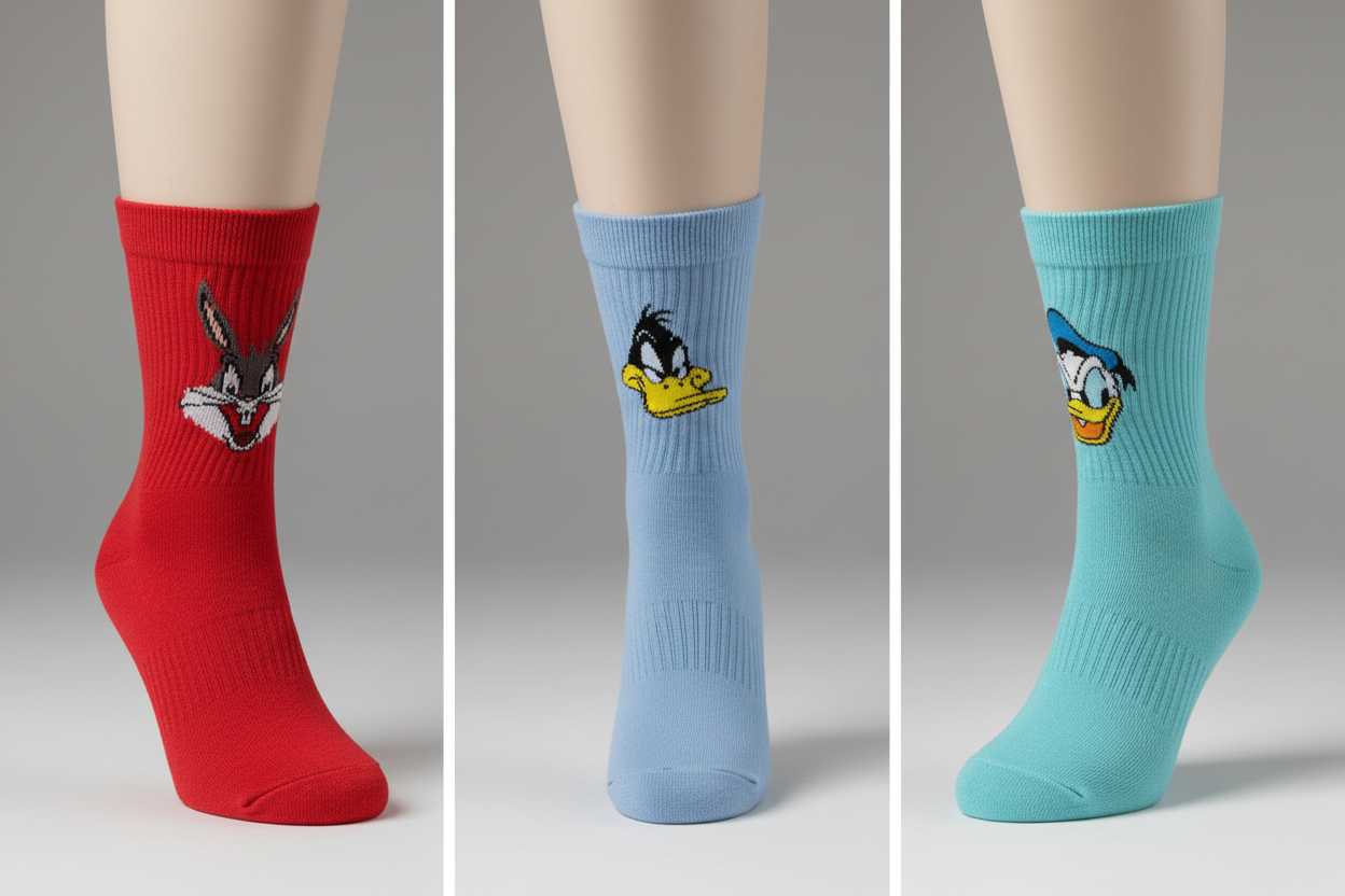 3’lüFigürlü Unisex Soket Çorap Seti  Desenli Günlük Çorap 36-40