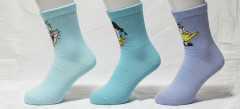 3’lü  Figürlü Unisex Soket Çorap Seti Mavi Tonlar Desenli Günlük Çorap 36-40