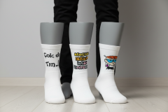 3’lü Unisex Yazılı Çorap Seti Beyaz Soket Çorap Komik Desenli One Size 36-40 numara ile uyumludur