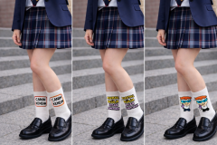 3’lü Yazılı Desenli Unisex Soket Çorap Seti  Baskılı 36-40