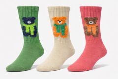 Unisex 3’lü Peluş Ayıcık Figürlü Çorap Seti 36-40 numara  ile uyumludur