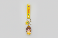 Prenses Figürlü Askılı Anahtarlık – Renkli Silikon Kayışlı Çanta ve Anahtar Aksesuarı