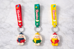 Rainbow Figürlü Askılı Anahtarlık – Sevimli Tavşan Figürlü PVC Anahtarlık