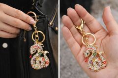 Çok Renkli Taşlı Yılan Anahtarlık