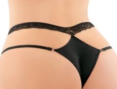 Büyük Beden Siyah Dantel Detaylı Fantazi Tanga Külot Kadın İç Giyim9156